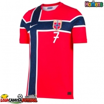 Camisa de Futebol Noruega Alexander Sorloth #7 Equipamento Principal Mundo 2026 Manga Curta